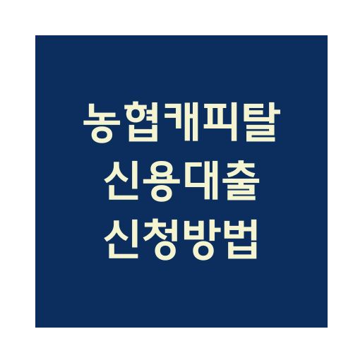 농협캐피탈 신용대출 신청방법